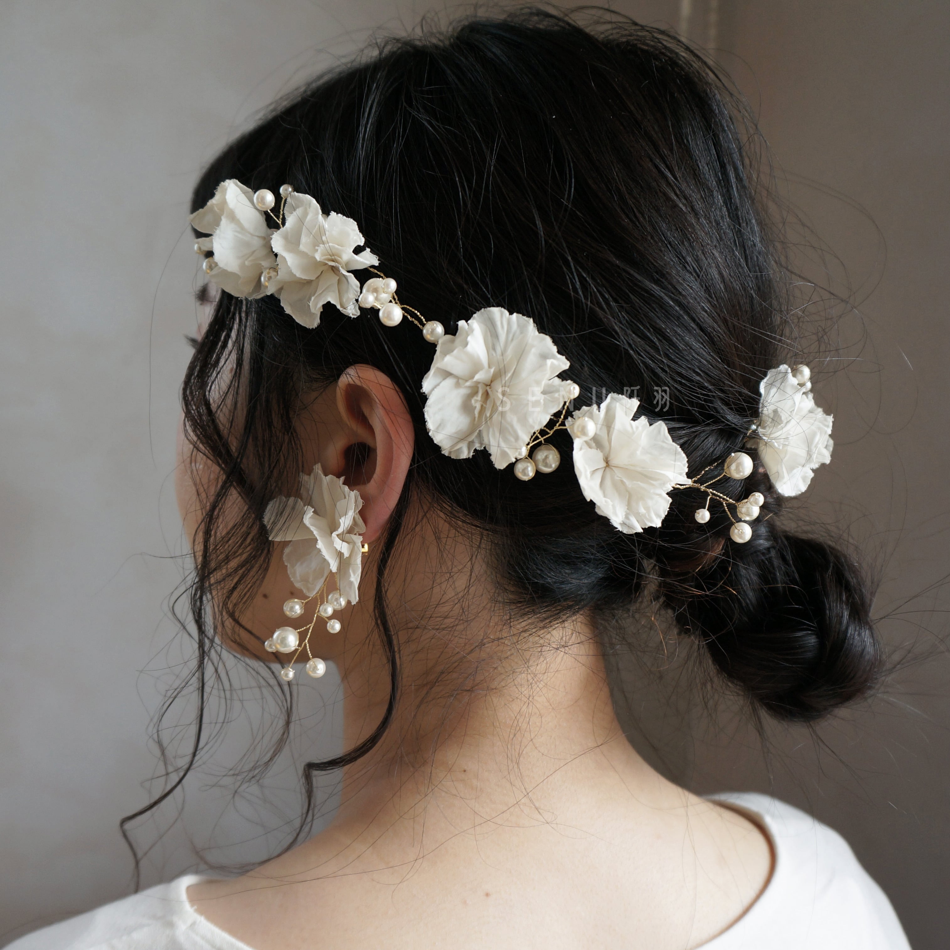 【日本手藝師|日本手作|新娘飾物|布花|頭飾/髮飾|花環】 Amora Hair Accessories