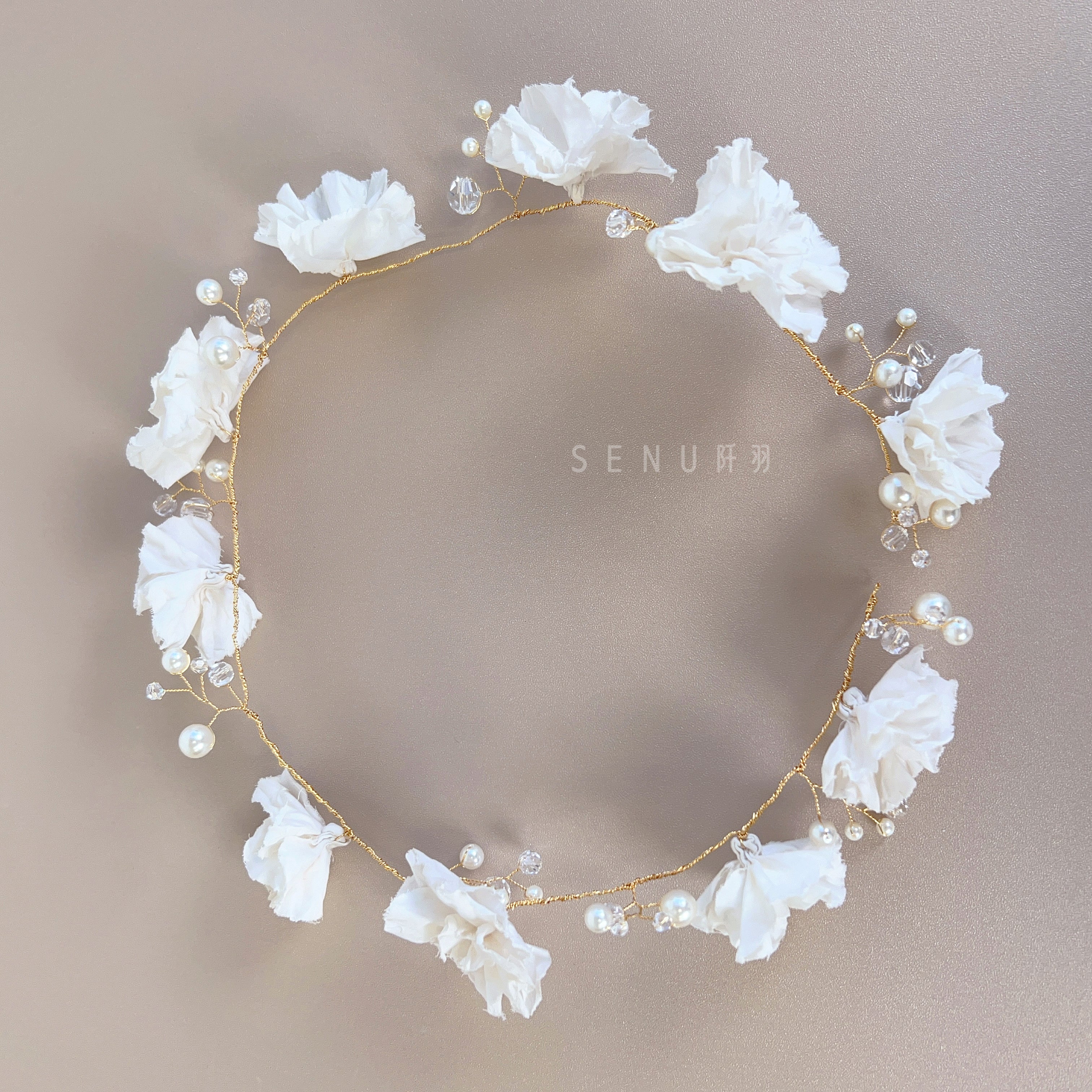 【日本手藝師|日本手作|新娘飾物|布花|頭飾/髮飾|花環】 Amora Hair Accessories