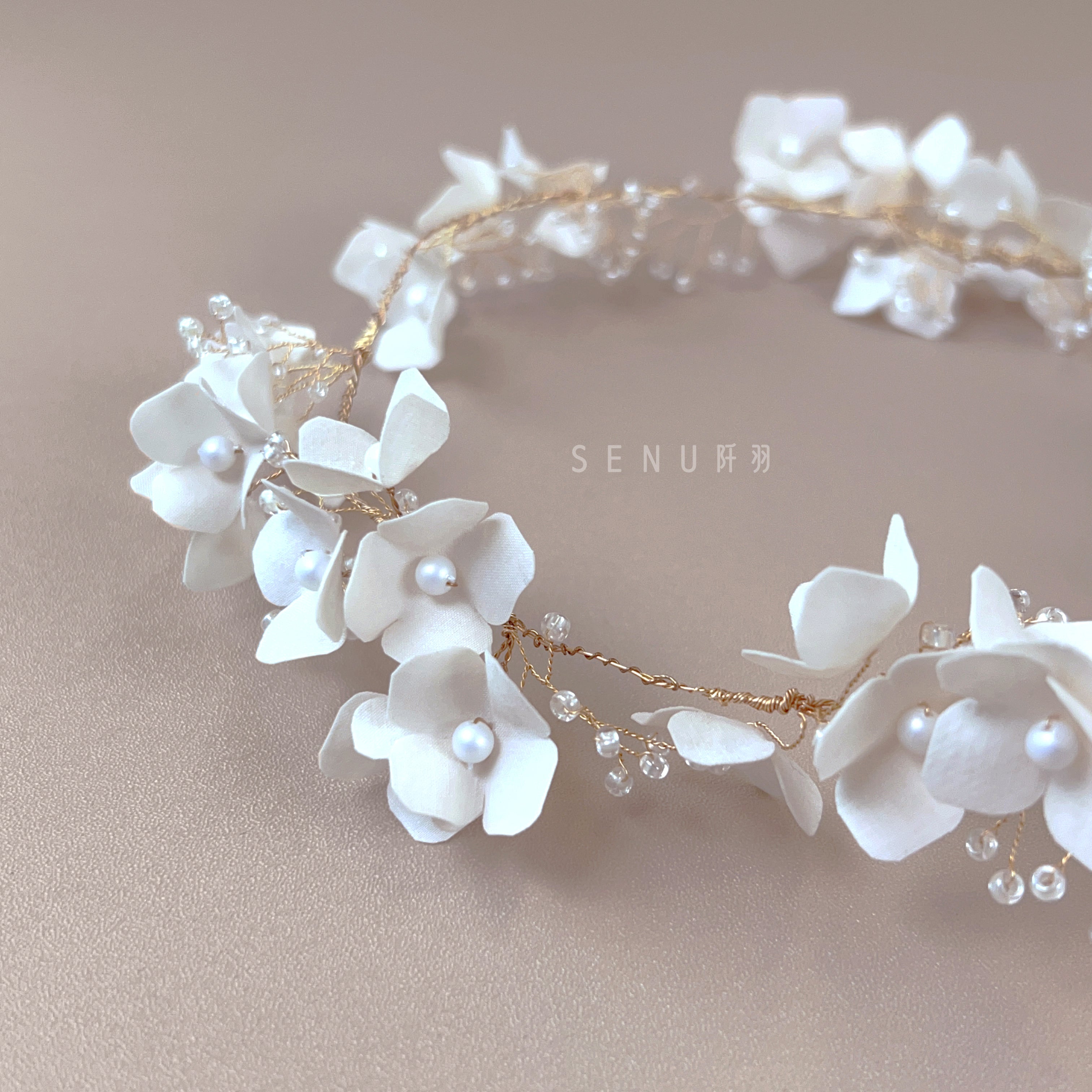 【日本手藝師|日本手作|新娘飾物|布花|頭飾/髮飾|花環】 Valentina Hair Accessories