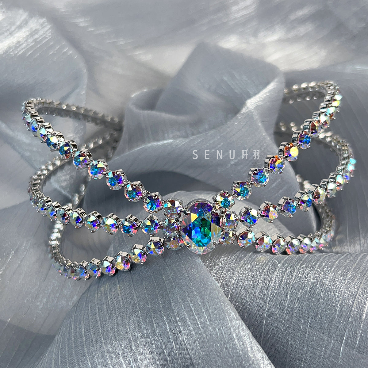 [Bridal Accessories | Rhinestones | Headwear/Hair Accessories | Headbands] Swarovski rhinestone three-layer headband