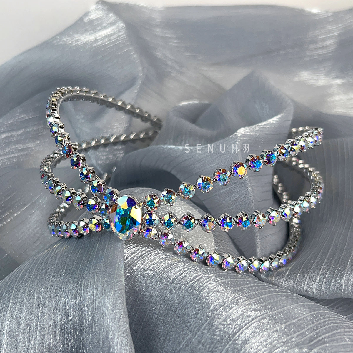 [Bridal Accessories | Rhinestones | Headwear/Hair Accessories | Headbands] Swarovski rhinestone three-layer headband