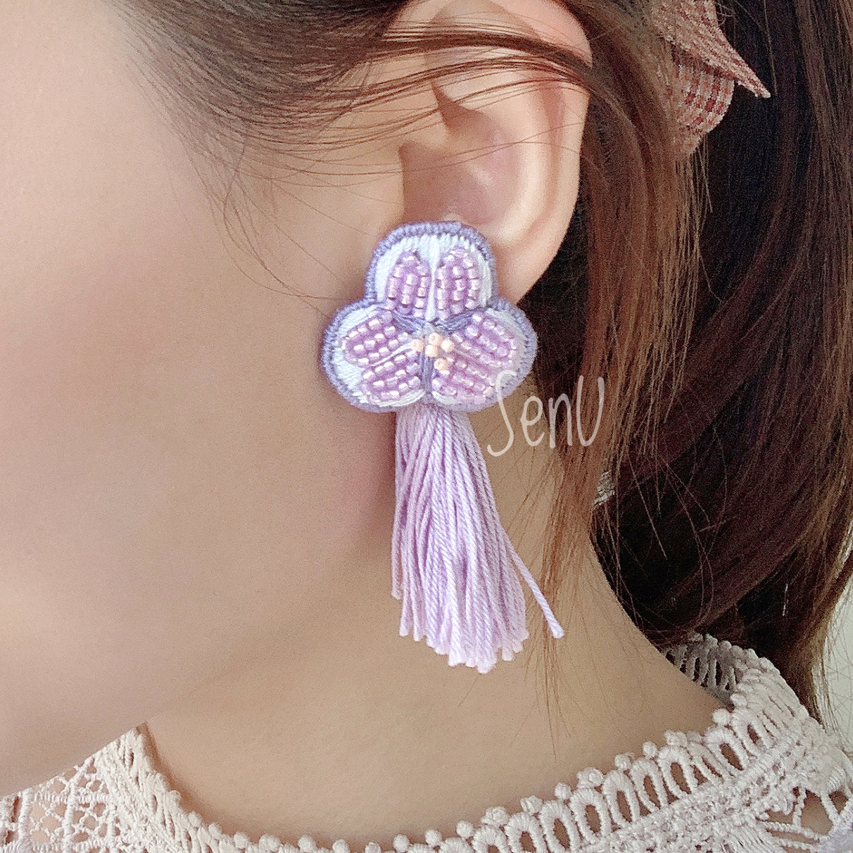Bead embroidery earrings discount