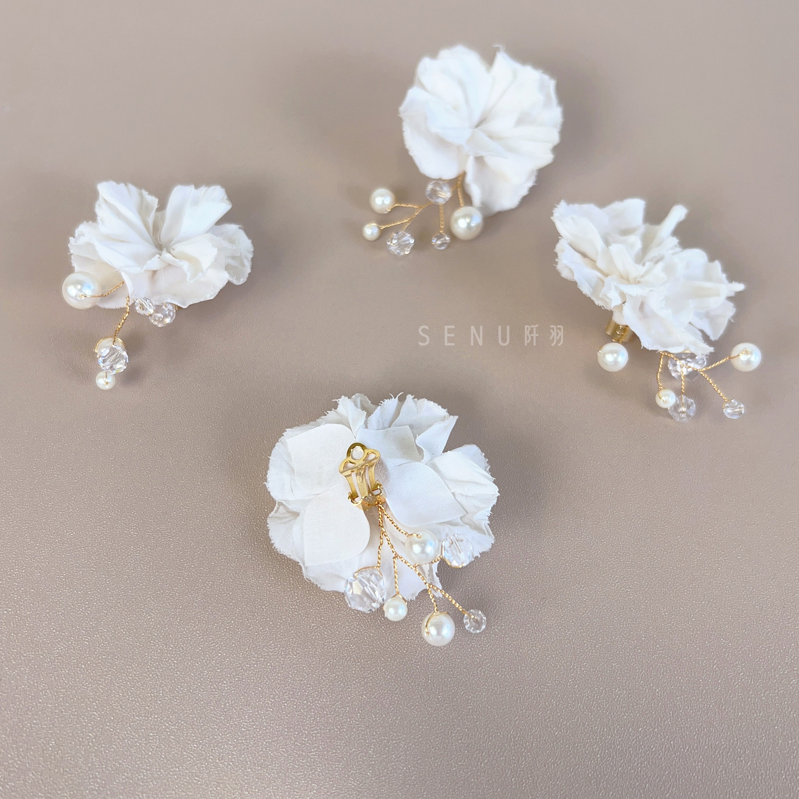 Cloth flower earrings deals
