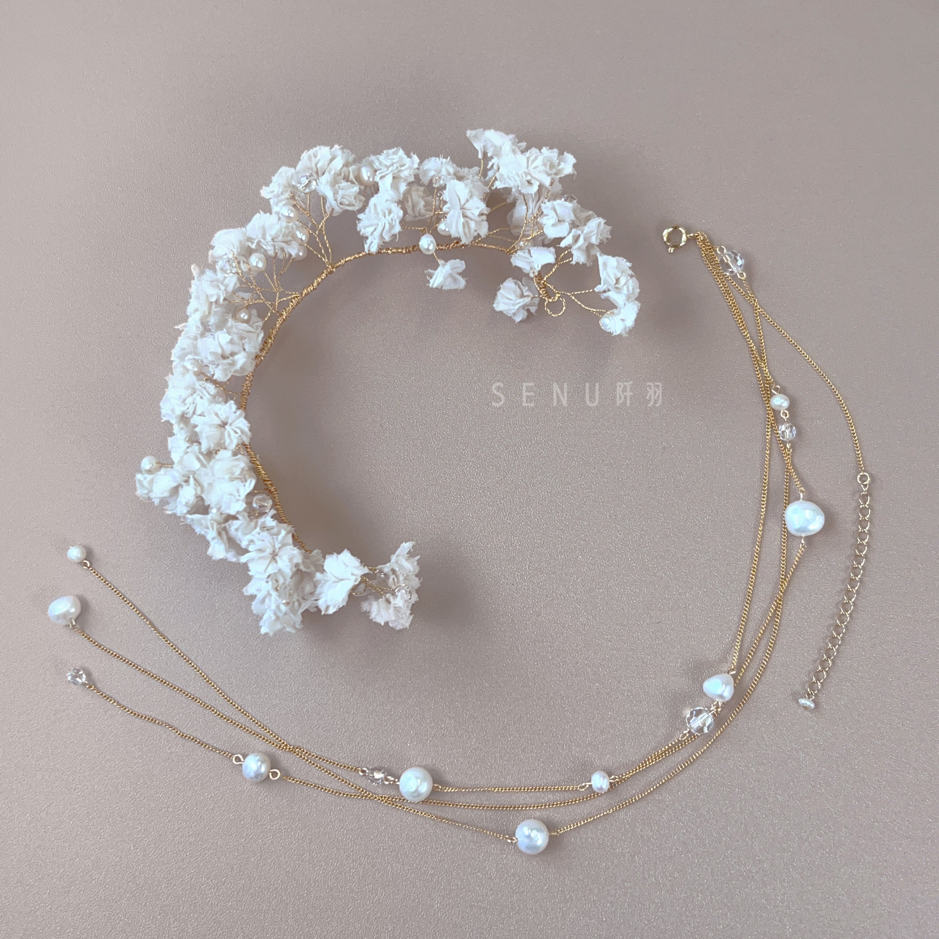 【日本手藝師｜日本手作｜新娘飾物｜布花｜頭飾/髮飾｜花環】 Breath Hair Accessories