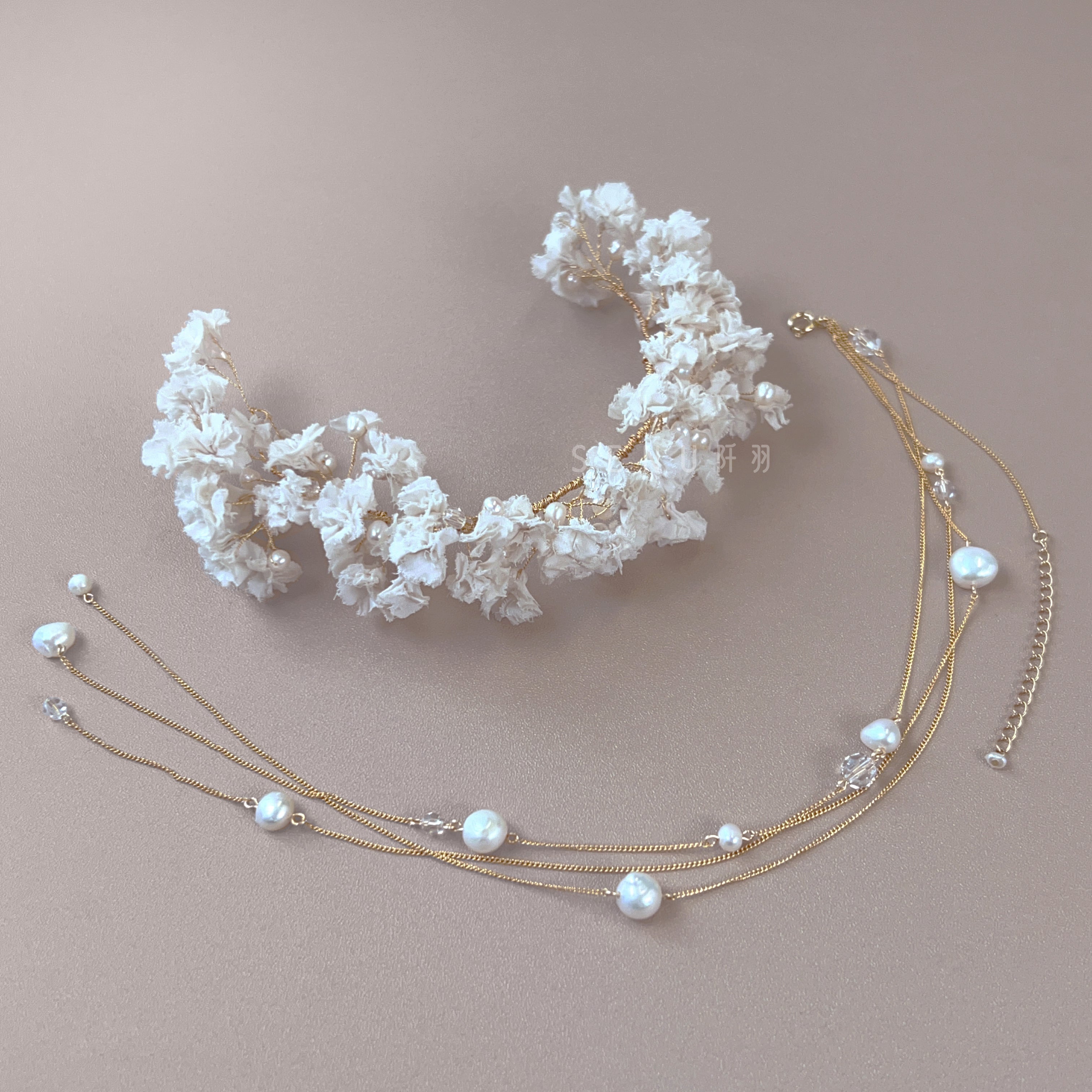 【日本手藝師｜日本手作｜新娘飾物｜布花｜頭飾/髮飾｜花環】 Breath Hair Accessories