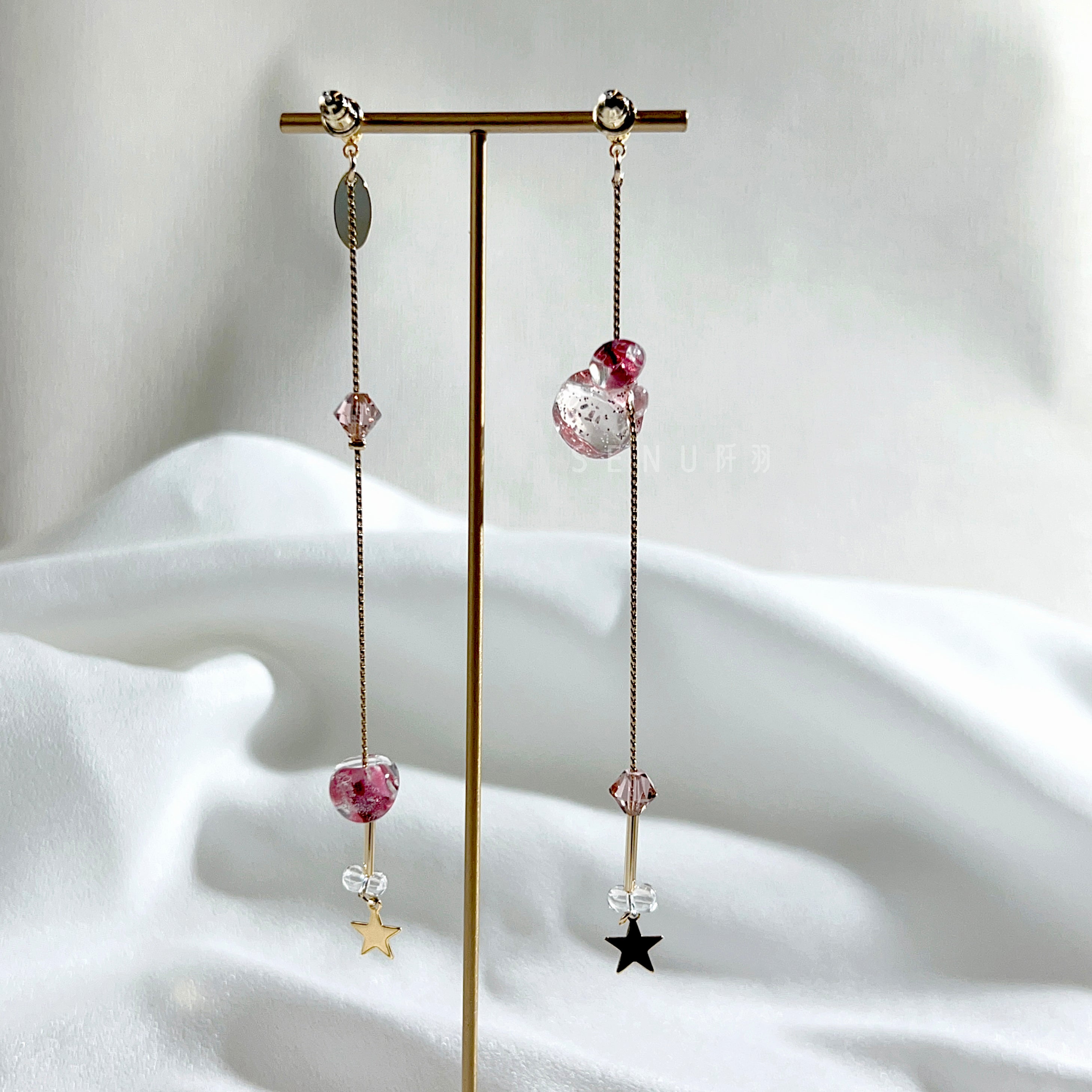 [Senu Limited Edition] Glitter Bubble Beads and Star Beads Earrings