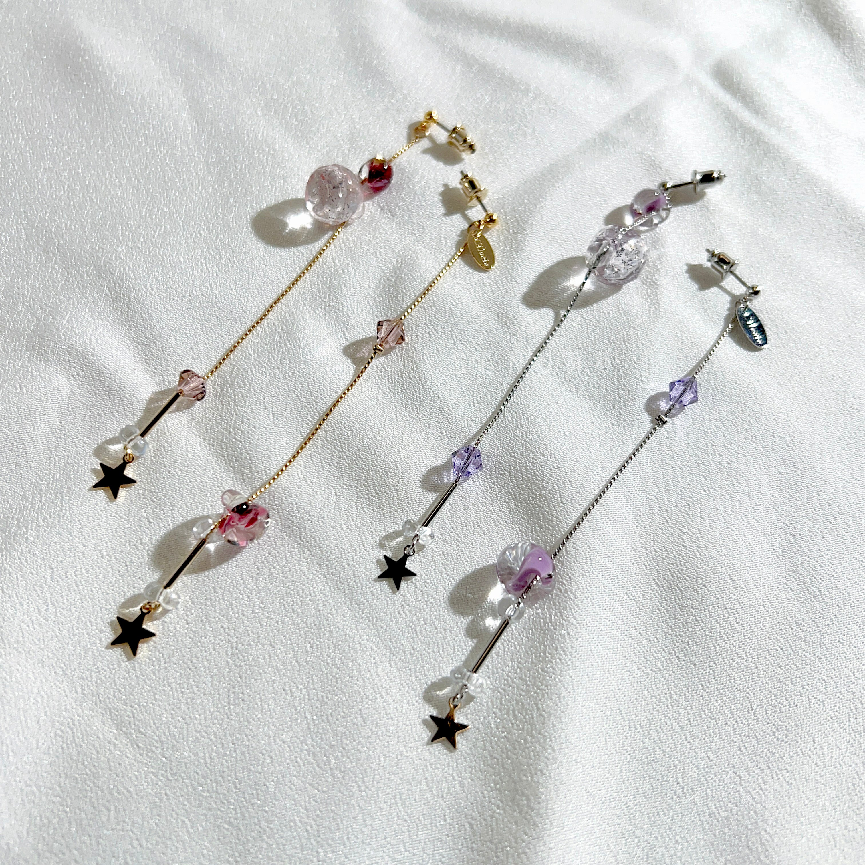 [Senu Limited Edition] Glitter Bubble Beads and Star Beads Earrings